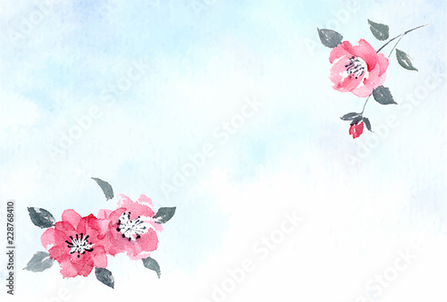 和風はがきテンプレート 水墨椿 水彩背景 横 Stock Vector Adobe Stock 和風はがきテンプレート 水墨椿 水彩背景 横 Stock Vector Adobe Stock