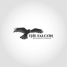 The Falcon Is A Bird Logo With Flying Falcon Concept