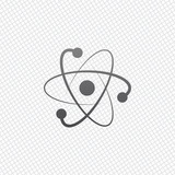 Fototapeta  - scientific atom symbol, logo, simple icon. On grid background