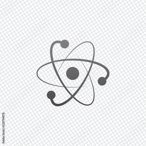 Fotografía scientific atom symbol, logo, simple icon. On grid background