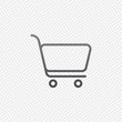 © fokas.pokas - Shopping cart icon. Simple linear icon with thin outline. On gri
