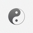 yin yan symbol. On grid background