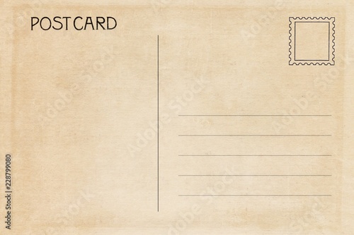 Cuadros en Lienzo Back of vintage blank postcard with dirty stain