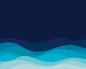 Wall Mural - Blue ocean wave curve sea concept abstract vector background