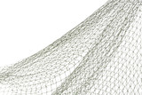 Fototapeta  - Fishing net on white background, closeup view