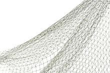 Fishing Net On White Background, Closeup View