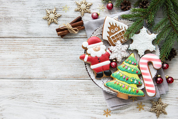 Christmas cookies and Christmas tree