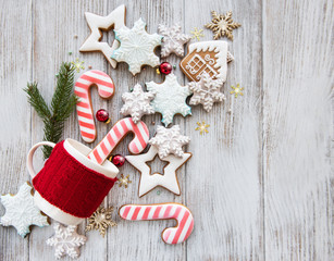 Wall Mural - Cup with Christmas cookies