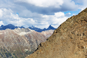 Wall Mural - view of Caucasus mountain range from Dombay