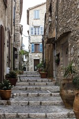  small pedestrian alley on Saint Paul De Vence, France
