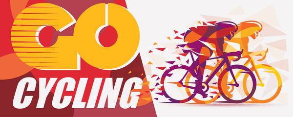 Cycling race stylized background with motion color effects