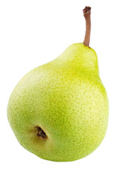 Poster - Green pear fruit isolated on white background with clipping path. Full depth of field.