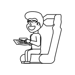 Sticker - boy sitting playing video game