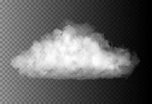 Vector Realistic Cloud On The Transparent Background.