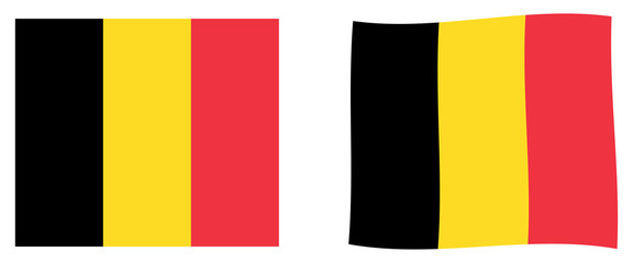 Wall Mural - Kingdom of Belgium flag. Simple and slightly waving version.