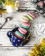 Appetizing colorful macaroons