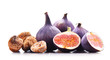 canvas print picture - Composition with fresh and dried figs isolated on white