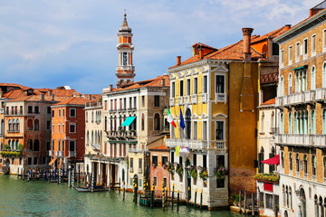 Wall Mural - Colorful buildings along Grand Canal in Venice, Italy