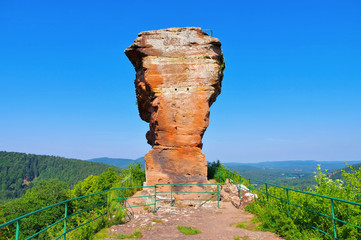 Sticker - Burgruine Drachenfels im Dahner Felsenland - castle ruin Drachenfels in Dahn Rockland, Germany