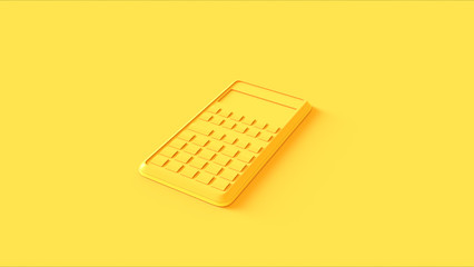 Yellow Office Calculator 3d illustration 3d render