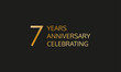 © metelsky25 - 7 years anniversary logo. 7th anniversary celebration label. Design element or banner for birthday, invitation, wedding jubilee. Vector illustration.