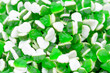 green and white gummy candy frog