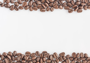 raw coffee on white background,