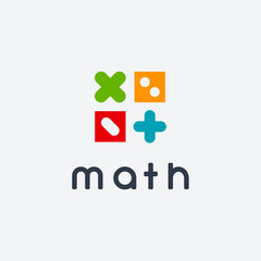 Simple Math Education logo designs concept vector