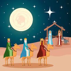 wise kings in camels manger characters