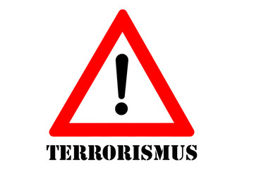 Sticker - Terrorismus Warnschild