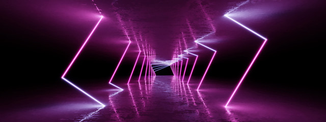 Wall Mural - 3d rendering neon lights background. bright neon lines background. intelligence artificial. abstract