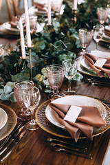 Wedding table decoration rustic style