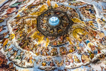 Wall Mural - Ceiling detail of Duomo di Firenze Cathedral, Cathedral of Saint Mary of Flower, Florence, Italy, Europe March 08, 2018