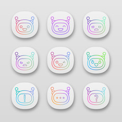 Poster - Robot emojis app icons set