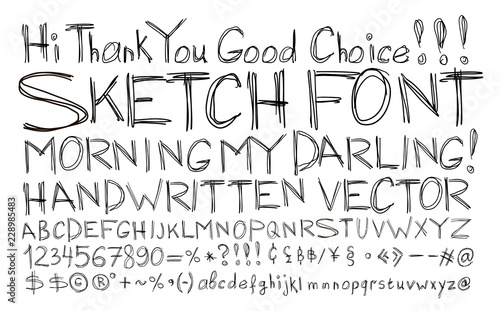 Sketch Font Alphabet Handwritten Comic Strip Style Buy This