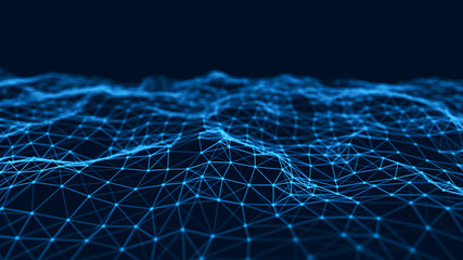 Network connection structure. Abstract technology background. Science background. Big data digital background. 3d rendering.