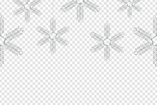 Vector Realistic Isolated Snowflakes Seamless Pattern For Decoration And Covering On The Transparent Background. Concept Of Happy New Year And Merry Christmas.