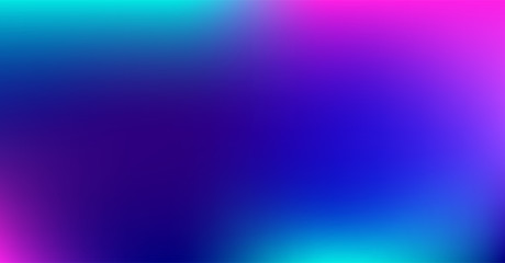 Purple Blue Gradient Vibrant Dreamy Vector Background. Sunrise, Sunset, Sky, Water Color Overlay Neon Design Element. Luxury Trendy Holograph Defocused Texture. Digital Funky Cool Tech Gradient Paper.