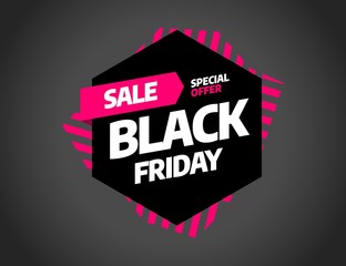 Wall Mural - Black Friday sale inscription design template. Black Friday banner. Vector illustration eps 10.