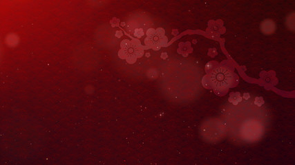 Poster - Chinese New Year also known as the Spring Festival. Digital particles loop background with Chinese ornament and decorations