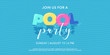 Pool party background with inflatable rings in swimming pool vector illustration