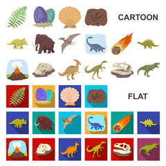 Wall Mural - Different dinosaurs cartoon icons in set collection for design. Prehistoric animal vector symbol stock web illustration.