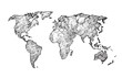 © MicroOne - World map sketch. Earth continents rough drawing. Scribble classroom vector map isolated. Illustration of world sketch map, africa and europe, america and asia