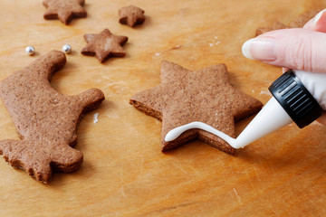 Wall Mural - How to make christmas gingerbread cookies