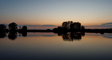 Sticker - Russia. Western Siberia. Summer sunset on the Ob river near the village of Malyshevo