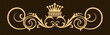Royal gold royal element on black background. Royal logo elegant, luxury style