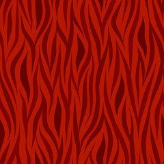 seamless vector abstract wavy pattern with natural motif in monochrome red colors