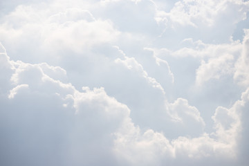 Wall Mural - white cloud background and texture. white sky in cloudy day.