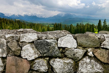 Stone Wall In The Mountains.