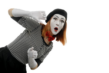 Portrait of female mime artist